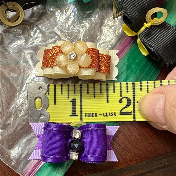 Dog Bows Handmade Maltese Yorkie Small dog Top bows double elastic. 10 bows - Picture 9 of 11